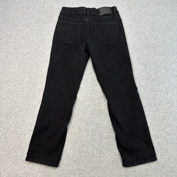 Tahari Jeans WMNS 6/28 High Rise Washed Black Straight Leg Stretchy Zip Button - Picture 4 of 10
